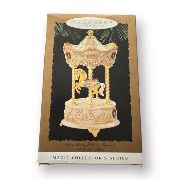 Hallmark Keepsake Ornament Carousel Christmas Tobin Fraley 1995 Lights‎ & Music - Picture 1 of 7